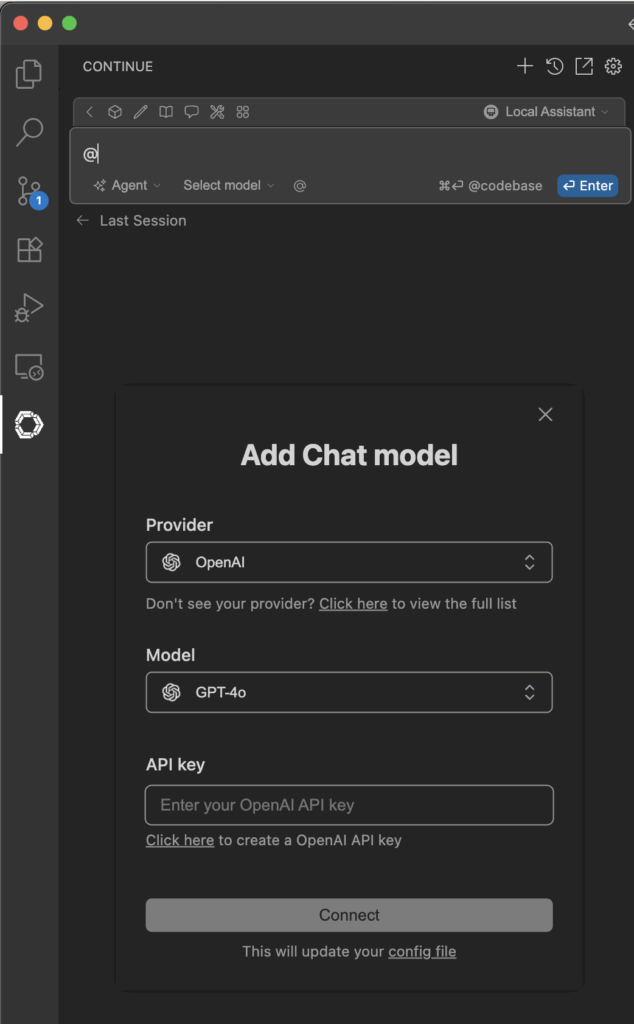 Continue Vscode 설치 - 모델설정